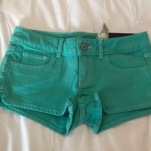 American Eagle shortie mint green jean shorts